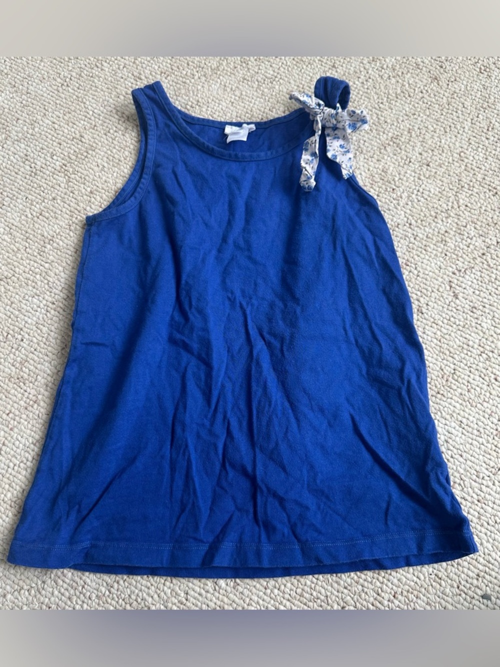 Girls' Jacadi Royal Blue Tank Top with Bow Accent Size 8